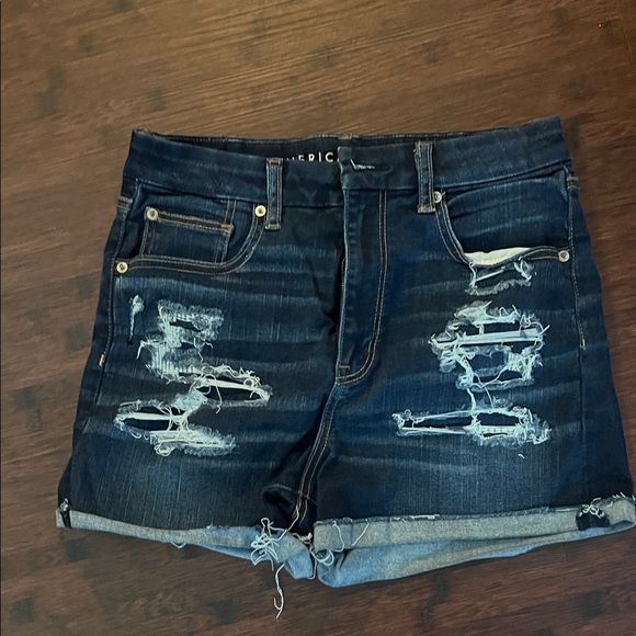 American Eagle Outfitters Pants - American Eagle Outfitters Dark Blue Distressed Denim Jean Shorts